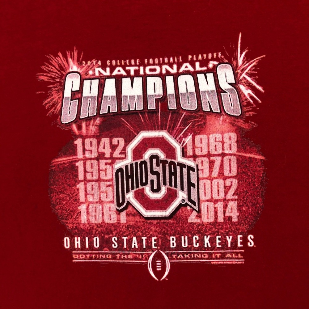 Ohio State Buckeyes National Champions T-Shirt Football Graphic Tee Size XL